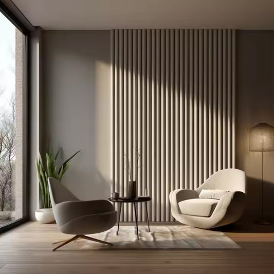 New Arrival Design Wallpaper Waterproof Plastic Wood Wall Panels Fluted Wpc Wall Panel Board Tiles-海智集-