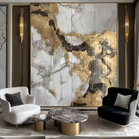 1220*2440mm 3d Interior Wall Panel PVC Sheet Decoration UV Marble Board-海智集-