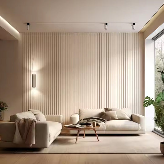 Morden Eco-Wood Interior 3D Fluted PVC Panels Cladding TV Background WPC Wall Panel for Decoration-海智集-
