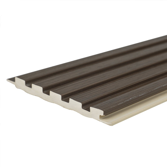 New Design Wooden Grain Waterproof WPC 3D Fluted Wall Panels Designs for Interior Decor Easy Install-海智集-
