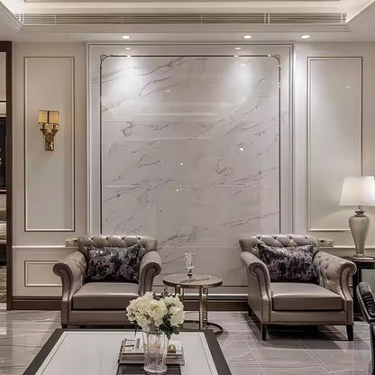 3D Textured Interior Marble SPC UV Wall Panel for Living Room and Bedroom Decoration Sheet-海智集-