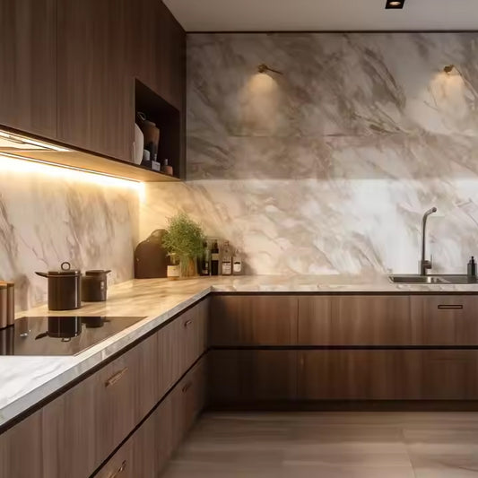 Easy Install Hotel Villa Spc Kitchen Uv Marble Sheet WPC Plastic PVC Wall Panel Board 5-海智集-
