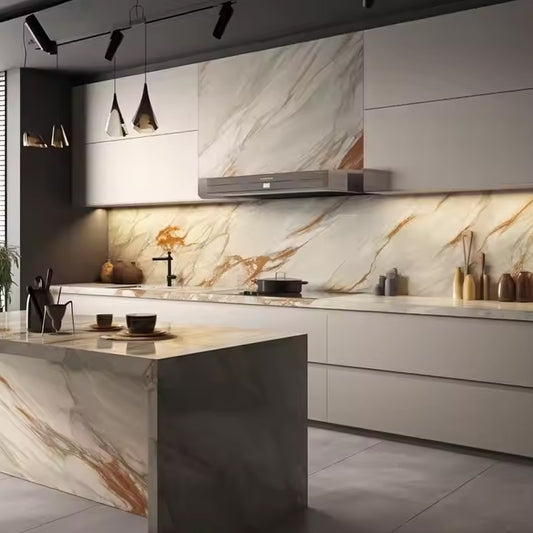 High Glossy Waterproof PVC Marble Sheet UV Spc Wood Plastic Wpc Wall Panel Board-海智集-