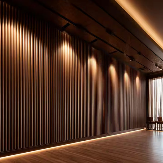 Interior Decoration Plastic Fluted WPC Wall Panels Wood Alternative Decorative 3D Wall Panel Board-海智集-