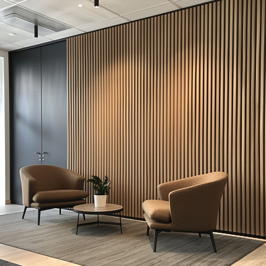 Acoustic Slat Panel Wood Modern Interior Sound Proof Fluted 3D Wall Decoration Acoustic Wall Panels-海智集-