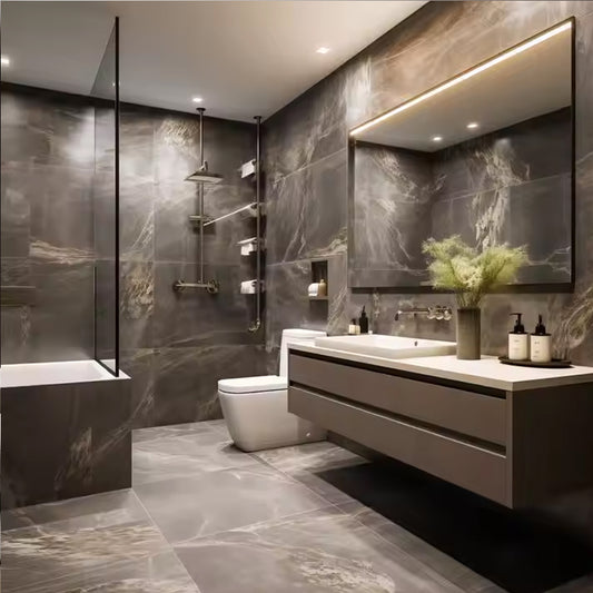 Interior Boards Wood Plastic Composite Wpc Pvc Spc Marble Waterproof Bathroom Wall Panels-海智集-