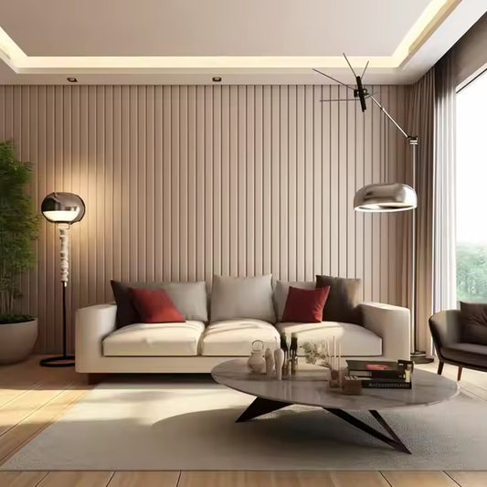 Decor Interior Bathroom Waterproof Bamboo Charcoal Coextruded Fluted Panel Wall Panel Wpc Louvre-海智集-