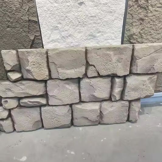 High Quality Artificial / Faux Polyurethane PU Stone Skin Veneer Cladding PU Foam Stone Wall Panel-海智集-