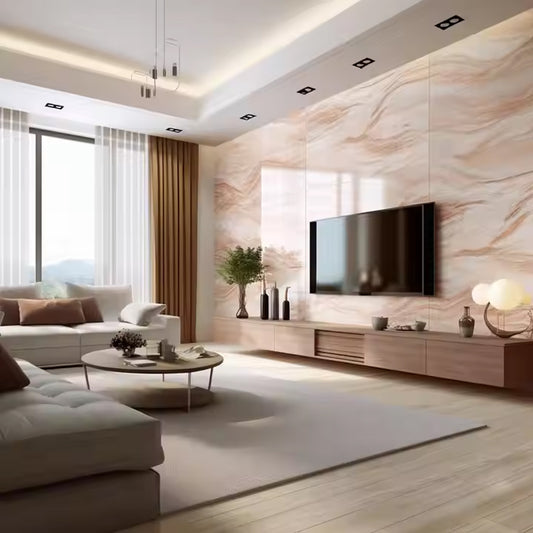 Luxury China Elegant Hotel Office Decor Interior 3d Marble Wpc Spc Solid Wood Fluted Wall Panel Board-海智集-