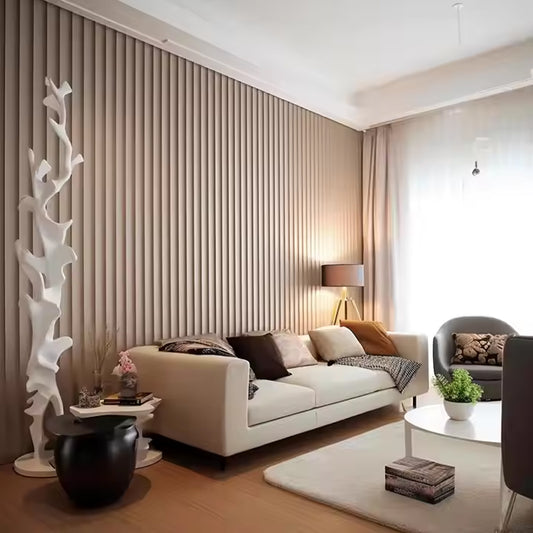 Modern Flexible 3d Wooden Half Round Wpc Fluted Wall Panel Board-海智集-