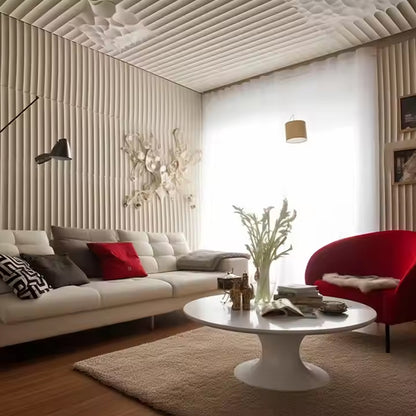 Eco Friendly Fluted Cladding Ps Wall Panel Fluted Acoustic Wood Design Metal Wpc Wall Panels-海智集-