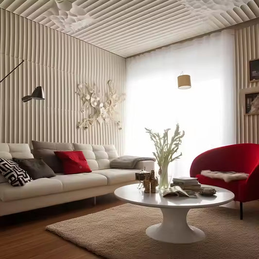 Eco Friendly Fluted Cladding Ps Wall Panel Fluted Acoustic Wood Design Metal Wpc Wall Panels-海智集-