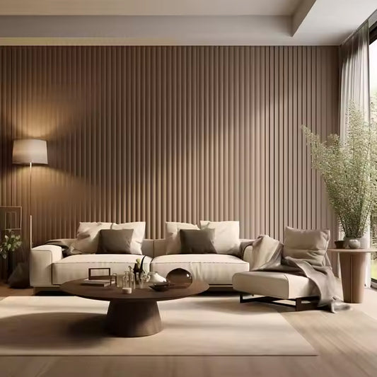 Hot Selling Golden Supplier Wall Wood Cladding Plastic Waterproof PVC WPC Grain Fluted Panel for Decoration-海智集-