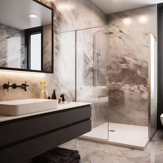 Waterproof SPC Wall Panel Luxury PVC Marble Building Materials WPC Wall Board for Elevator Halls Decorative Wallboards-海智集-