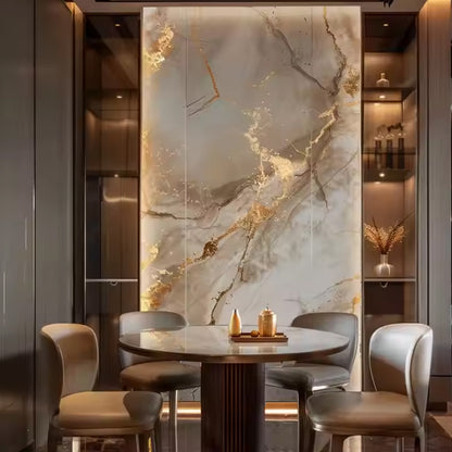 Modern UV Marble PVC Wall Panels Waterproof Sheet PVC Cladding Boards TV Board for Hotels and Halls-海智集-