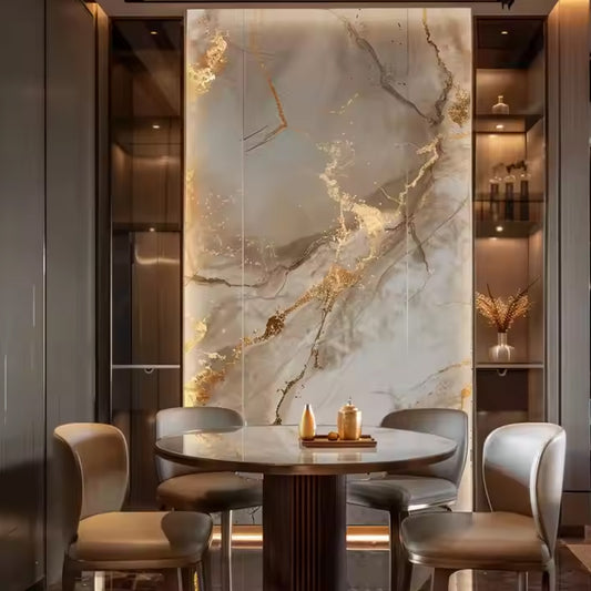 Modern UV Marble PVC Wall Panels Waterproof Sheet PVC Cladding Boards TV Board for Hotels and Halls-海智集-