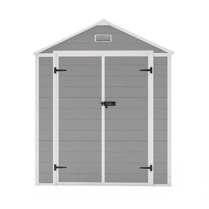 Campcraft 6*5ft resin storage shed, high quality pp material, strong structure, waterproof, rust and UV proof, large storage space, 12mm thick pp board, HD window lighting-海智集-Default-