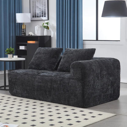 UNITED WE WIN Chenille Loveseat Sofa,Minimalist Modular Couches Sleeper for Living Room Bedroom Apartment Lounge-海智集-Default-