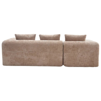 UNITED WE WIN 98.42-inch modular sectional sofa, modern modular L-shaped sofa with chaise longue, equipped with small side pockets and free of compression during installation.-海智集-Default-