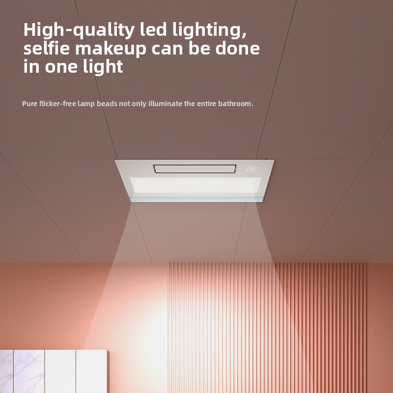 Smart Wireless Remote Control Bathroom Heater Integrated Ceiling 300*600 Air Heating Exhaust Fan Lighting Integrated-Kitchen & Bathroom-海智集-Dual-core 2850W [wireless remote control] comes with a 600 LED light-