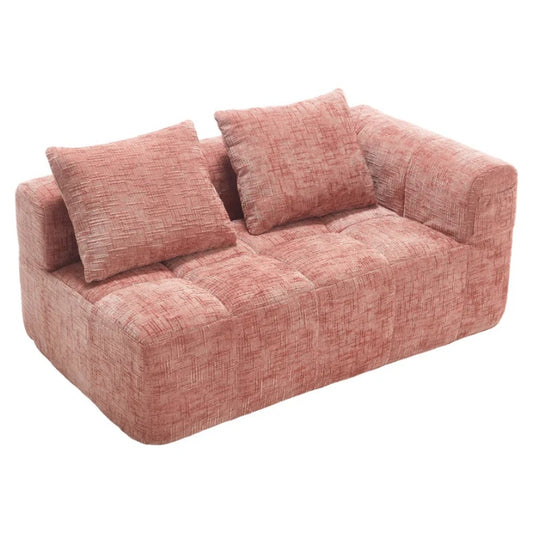 UNITED WE WIN Chenille Loveseat Sofa,Minimalist Modular Couches Sleeper for Living Room Bedroom Apartment Lounge-海智集-Default-