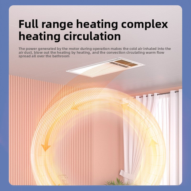 Voice Control Bathroom Heater with Heating, Ventilation, Lighting, and Mobile APP Remote Control for Integrated Ceiling Bathroom Heater-Kitchen & Bathroom-海智集-Wired Voice Control/Phone APP Model [2550W Dual Core Power]-300X600-