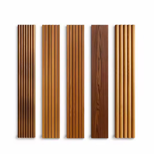 Hot Selling Metal Cement Fiber Board Exterior End Capping Fluted Wood Wpc Wall Panel Indoor Edge Tiles-海智集-