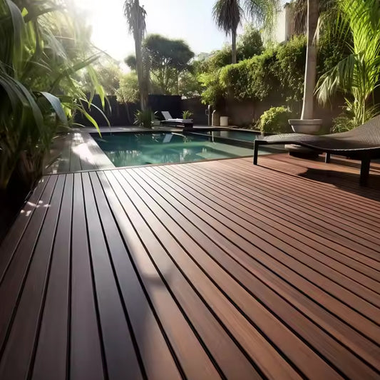Floor Composite Interlocking Acacia Swimming Pool Wpc Outdoor Decking Tiles-海智集-