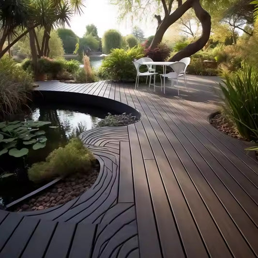 Outdoor PVC Interlocking Wpc Composite Decking Tiles Board Panel Floor-海智集-