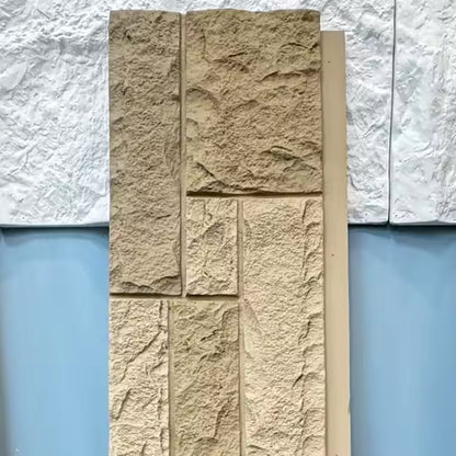 Modern Design Indoor Outdoor PU Stone Panel Factory Sourced Polyurethane Artificial Wall Granite 3D Model Design Exterior-海智集-