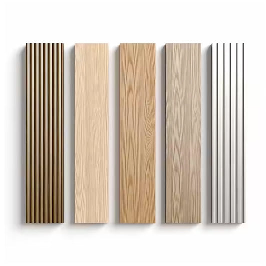 Wood Plastic Composite Luxury Fluted Cladding European Style Acoustic Panels Wpc Wall Panel Board Interior-海智集-