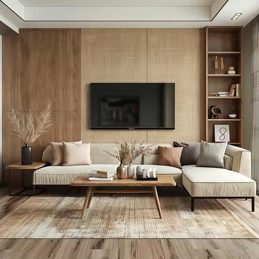 Low Priced Indoor Wood Plastic Sheet Composite WPC SPC Wall Panels Interior Slotted Wall Cladding Boards-海智集-