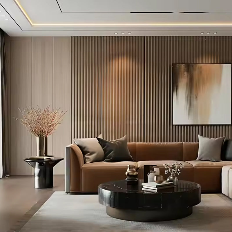 Wood Plastic Composite Luxury Fluted Cladding European Style Acoustic Panels Wpc Wall Panel Board Interior-海智集-