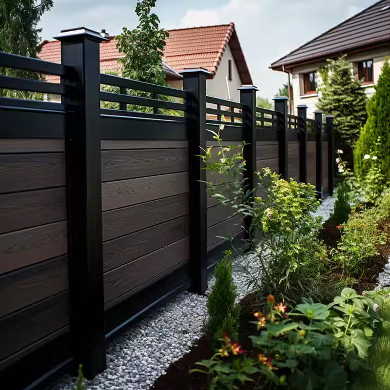 Waterproof UV Resistant Garden WPC Panel Fence Factory Price Easy Install 180 X 180 Wood Plastic WPC Fence-海智集-