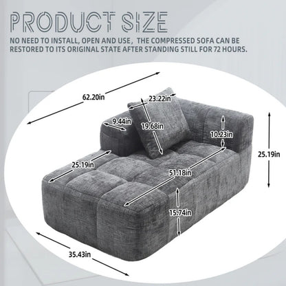 UNITED WE WIN Chenille Loveseat Sofa,Minimalist Modular Couches Sleeper for Living Room Bedroom Apartment Lounge-海智集-Default-