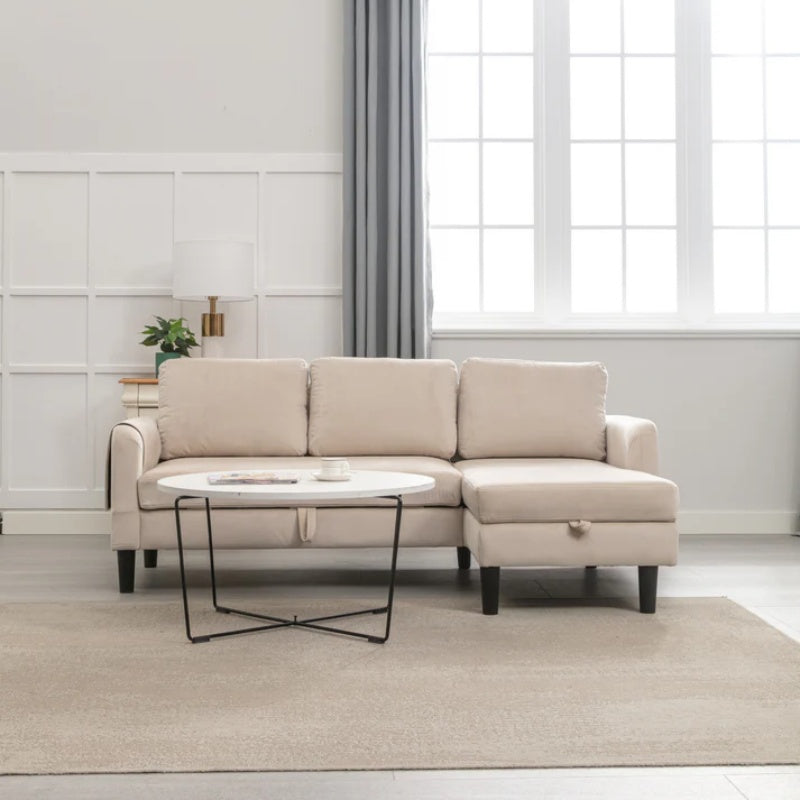 UNITED WE WIN Sectional Sofa Reversible Sectional Sleeper Sectional Sofa with Storage Chaise-海智集-Default-