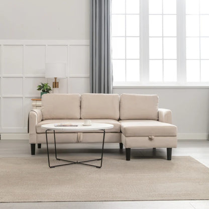 UNITED WE WIN Sectional Sofa Reversible Sectional Sleeper Sectional Sofa with Storage Chaise-海智集-Default-