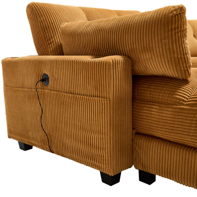 UNITED WE WIN Sleeper Sofa Couch Bed,Oversized Chaise Lounge Chair Cozy Cloud Couch-海智集-Default-