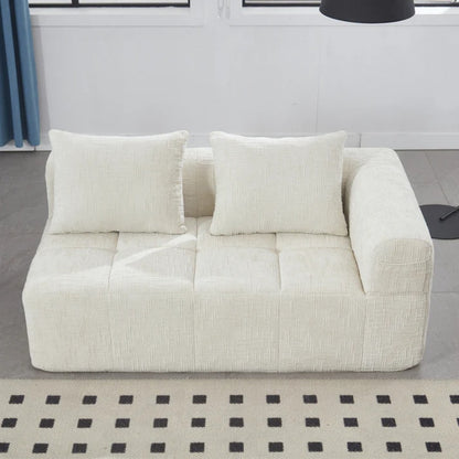 UNITED WE WIN Chenille Loveseat Sofa,Minimalist Modular Couches Sleeper for Living Room Bedroom Apartment Lounge-海智集-Default-