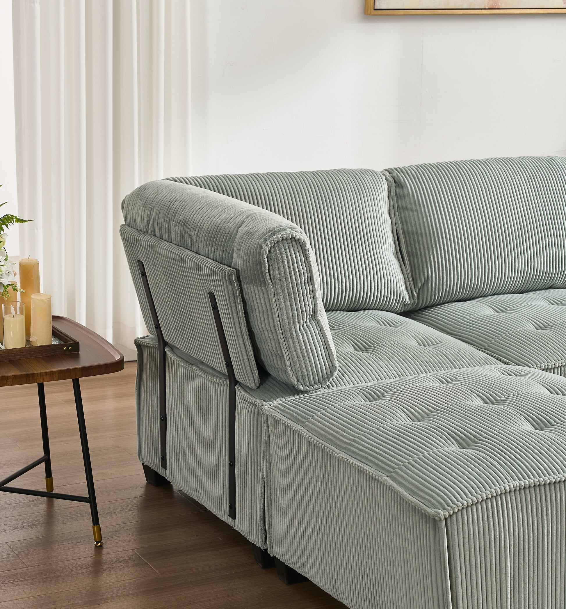 UNITED WE WIN Modular Sectional Sofa U Shaped Modular Couch with Reversible Chaise Modular Sofa Sectional Couch,6- Seat Convertible Sofa,Fit for Living Room-海智集-Default-