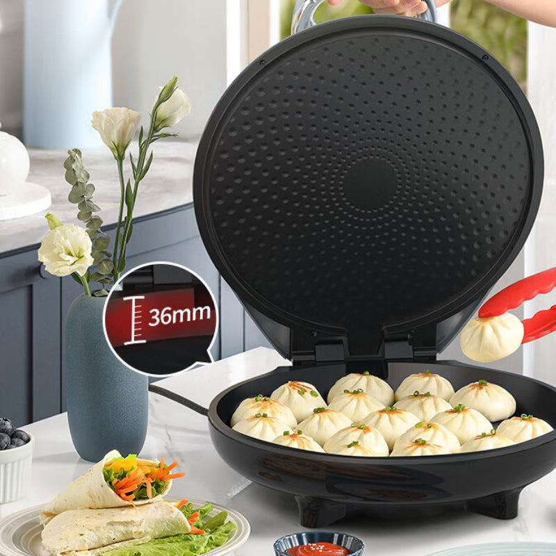 Electric Griddle for Home Use, Double-Sided Heating, 36mm Deepened and Enlarged Pancake Maker, Breakfast Machine, Egg Pancake Maker, Crepe Maker, Pancake Griddle, Electric Frying Pan, Electric Griddle LR-J363S [36cm Large Griddle] 36mm Deepened + 18-海智集-