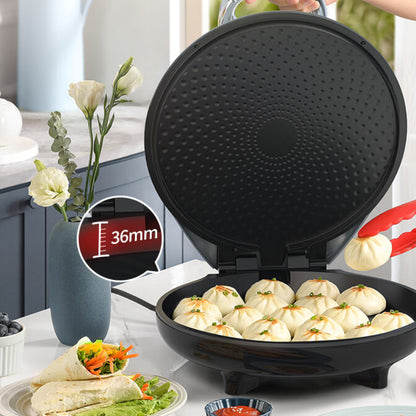 Electric Griddle for Home Use, Double-Sided Heating, 36mm Deepened and Enlarged Pancake Maker, Breakfast Machine, Egg Pancake Maker, Crepe Maker, Pancake Griddle, Electric Frying Pan, Electric Griddle LR-J363S [36cm Large Griddle] 36mm Deepened + 18-海智集-