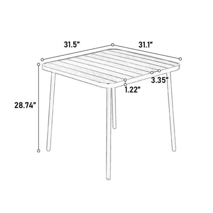 5-Piece Plastic chair and steel table Outdoor Dining Set, plastic Chairs and Table Set for Garden Patio, Black-海智集-Default-