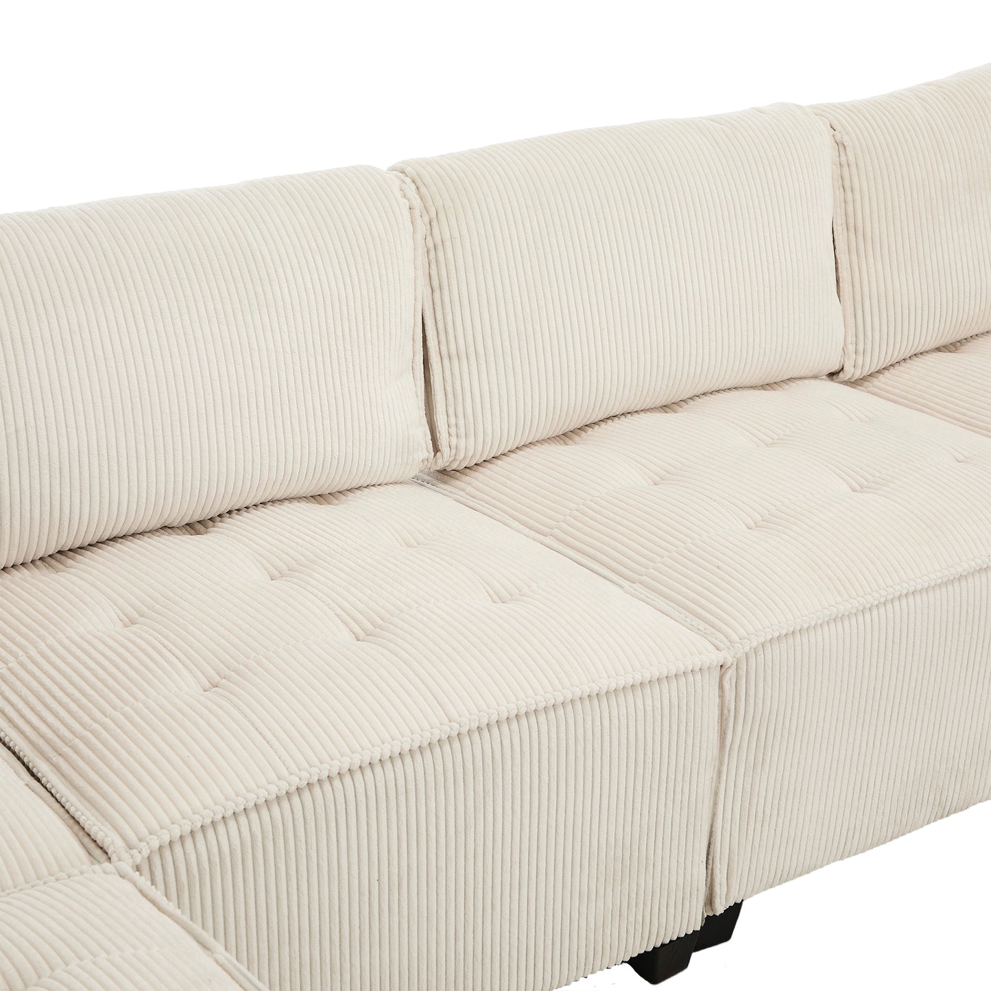 UNITED WE WIN Modular Sectional Sofa U Shaped Modular Couch with Reversible Chaise Modular Sofa Sectional Couch,6- Seat Convertible Sofa,Fit for Living Room-海智集-Default-