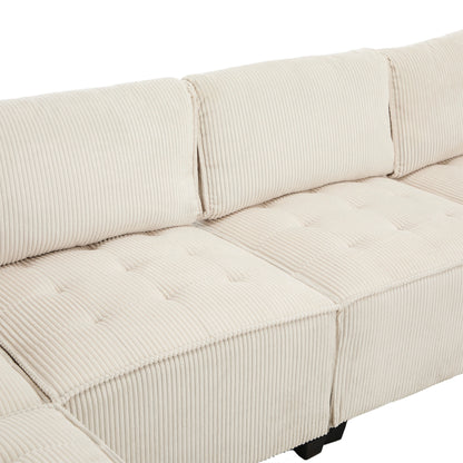 UNITED WE WIN Modular Sectional Sofa U Shaped Modular Couch with Reversible Chaise Modular Sofa Sectional Couch,6- Seat Convertible Sofa,Fit for Living Room-海智集-Default-