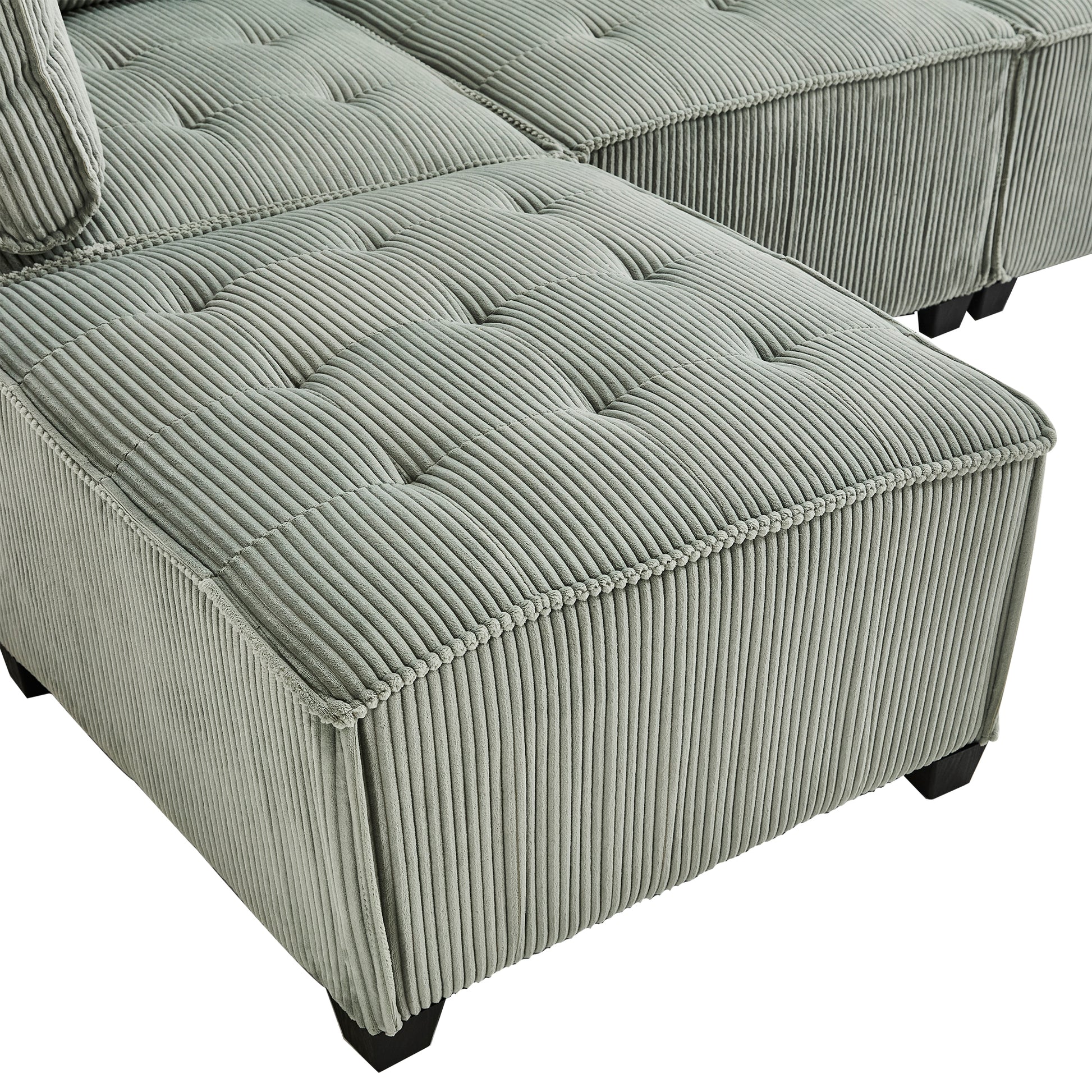 UNITED WE WIN Modular Sectional Sofa U Shaped Modular Couch with Reversible Chaise Modular Sofa Sectional Couch,6- Seat Convertible Sofa,Fit for Living Room-海智集-Default-