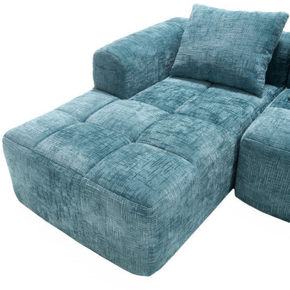 UNITED WE WIN 98.42-inch modular sectional sofa, modern modular L-shaped sofa with chaise longue, equipped with small side pockets and free of compression during installation.-海智集-Default-