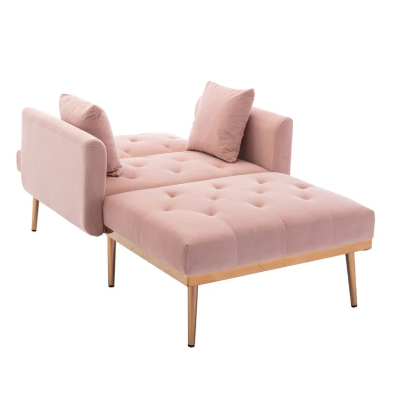 COOLMORE fashionable and classic style chaise lounge chair / accent chair for Living Room, bedroom (Pink Velvet)-海智集-Default-