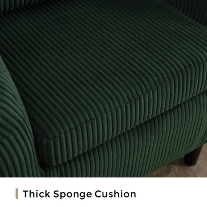 COOLMORE Living Room Accent Barrel Chair, Century Modern Style Decorative Chair, Armchair for Living Room with Thick Cushions and Pillows, Comfy Single Sofa Chair, Chair with Wooden Legs-海智集-Default-