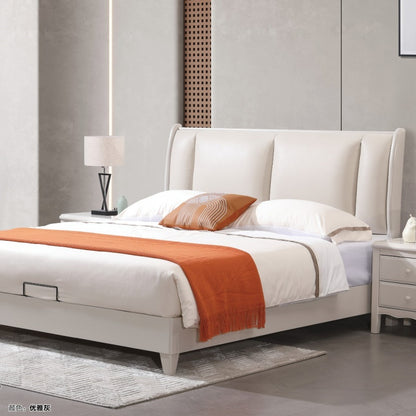 Karan Meishu Seriescat-scratch cloth bed, modern, simple and high-end solid wood soft package A51#-海智集-